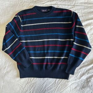 Vintage Classic Striped Crewneck Sweater for Men